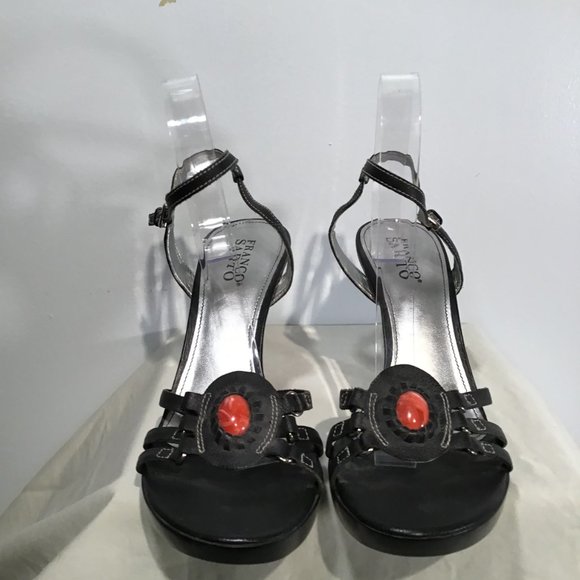 Franco Sarto Leather Heeled Sandals Size 9 - Picture 3 of 11